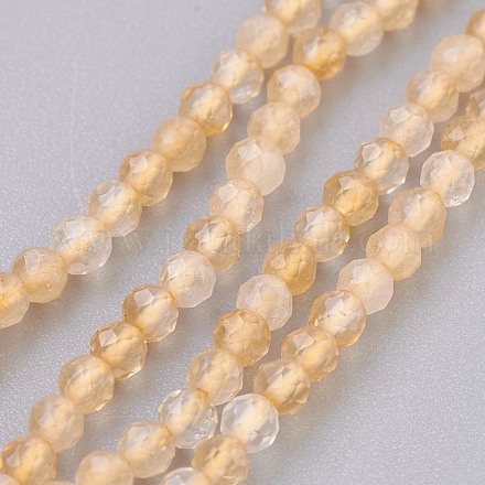 Chapelets de perles de citrine naturelle G-F568-123-2mm-1