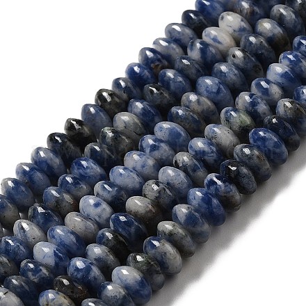 Fili di perle di diaspro macchia blu naturale G-Z030-A01-01-1