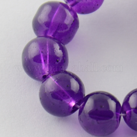 Spray Painted Transparent Glass Beads Strands DGLA-R024-8mm-05-1