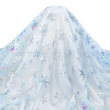 Полиэстеровый кружевной узор со снежинками DIY-WH0061-020A-1