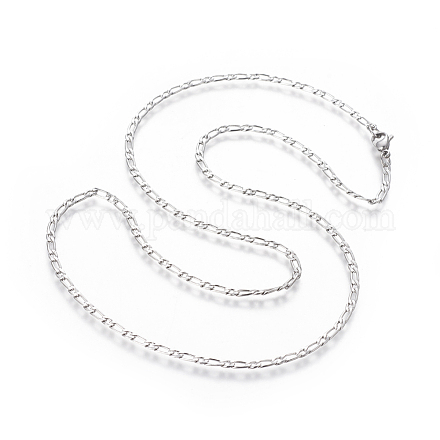 304 Stainless Steel Figaro Chain Necklaces NJEW-E143-04P-1