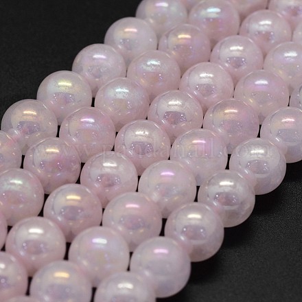 Perles électrolytique rose naturel de quartz brins G-K285-06-12mm-1