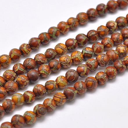 Chapelets de perles dZi naturel de style tibétain G-P229-A-07E-6mm-1