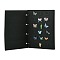 1PCS Felt Loose-leaf Notebook, Jewelry Badge Storage Book, with Iron Ring, Rectangle, Black, Black, 26x20x2.5cm