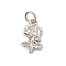 Brass Pendants, Flower Charms, Long-Lasting Plated, Lead Free & Cadmium Free, Rack Plating, with Jump Ring, Platinum, 13x7.5x3mm, Hole: 3.5mm