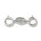 S925 Sterling Silver Double Spring Ring Clasps, Platinum, 17.5x6x1mm