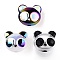 UV Plating Iridescent Acrylic Beads, AB Color, Panda, Mixed Color, 17x18.5x12.8mm, Hole: 2.5mm