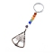 Natural Quartz Crystal Keychains, with Metal Split Rings, Triangle, 11.5cm