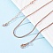 Brass Round Snake Chain Necklaces for Women, With 304 Stainless Steel Lobster Clasp, Rack Plating Lead Free & Cadmium Free, Long-Lasting Plated, Rose Gold, 18.07x0.04 inch(45.9x0.1cm)