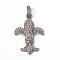 316 Surgical Stainless Steel Rhinestone Pendants, Fleur-de-lis, Crystal, 44x30x5mm, Hole: 9x5.5mm
