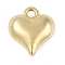 CCB Plastic Pendants, Heart, Golden, 16x14x6mm, Hole: 2mm