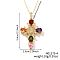 Brass Pave Cubic Zirconia Virgin Mary Cross Pendant Necklaces, Fashionable Gift for Women, Golden, Colorful, 15.75 inch(40cm)