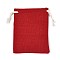 Rectangle Cloth Packing Pouches, Drawstring Bags, Crimson, 11.8x8.75x0.55cm
