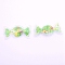 Plastic with Resin and Polymer Clay Accessories, DIY for Bobby pin Accessories, Glitter Powder, Candy with Friut, Lawn Green, 27x50x5mm