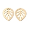 Brass Pendants, Leaf, Long-Lasting Plated, Real 18K Gold Plated, 30x24x1mm, Hole: 1.8mm
