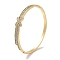 Brass Micro Pave Clear Cubic Zirconia Hinged Bangles for Women, Real 18K Gold Plated, Letter X, Inner Diameter: 2-1/4 inch(5.7cm)