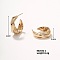Shiny Women's Earrings with Hollow Design, Elegant C-shaped Earrings, Golden, 20x8mm