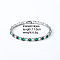 Brass Micro Pave Cubic Zirconia Slider Bracelets for Woman, Square, Green, Inner Diameter: 6-3/4 inch(17cm)