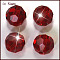 Imitation Austrian Crystal Beads, Grade AAA, K9 Glass, Faceted(32 Facets), Round, Dark Red, 10mm, Hole: 0.9~1mm