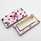 Foldable Creative Kraft Paper Box, Eyelash Boxes, with Plastic Clear Window, Rectangle with Butterfly Pattern, Pink, 11x5.3x15cm