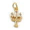 Brass Micro Pave Clear Cubic Zirconia Pendants, Candle, Real 18K Gold Plated, 13.5x8x2.6mm, Hole: 3.2mm