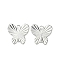 Brass Charms, Nickel Free, Real Platinum Plated, Butterfly, 10.5x10.5x0.5mm, Hole: 1mm