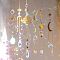 6 Pcs Glass Pendant Decorations,  with Brass Finding, for Home Bedroom Hanging Decorations, Sun, Golden, Packing: 100x100x35mm