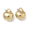 Alloy Rhinestone Charms, Apple Charms, Lead Free & Cadmium Free, Golden, 13.5x11.5x8mm, Hole: 1.7mm