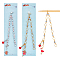 Glass & Acrylic Beaded Knitting Row Counter Chains, with Alloy Enamel Pendants, Flamingo Shape, Mixed Color, 29.5~34cm, 2pcs/set