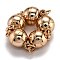Rack Plating Brass Magnetic Clasps with Loops, N45 Grade Strong Magnet, with Soldered Jump Rings, Long-Lasting Plated, Round, Light Gold, 15.5x10mm, Hole: 3.5mm, Ring: 5x0.5mm