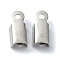 Non-Tarnish 201 Stainless Steel Ribbon Crimp Ends, Rectangle, Stainless Steel Color, 9.5x4.5x3mm, Hole: 1.4mm