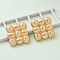 Alloy Stud Earrings, with 925 Sliver Needles, Square, Golden, 25x24mm