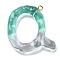 Resin Pendant, with Iron Ring Finding, Letter A~Z, Letter Q, 36x35x7mm, Hole: 2mm
