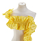 Polyester Ruffled Ribbon, Pleated Wavy Ribbon, for Garment Accessories, Gold, 6-1/4~6-3/4 inch(160~170mm)