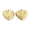 304 Stainless Steel Pendants, Textured Heart Charm, Golden, 16x16.5x5mm, Hole: 2mm