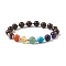 Natural Bronzite Beaded Bracelets, Reiki Energy Stone Bracelet for Healing, Round, 1/4 inch~3/8 inch(0.75~0.85cm), Inner Diameter: 2 inch(5.1cm)