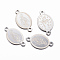 Tarnish Resistant 304 Stainless Steel Links connectors, Oval with Virgin Mary, Stainless Steel Color, 16x9x0.8mm, Hole: 1mm