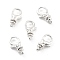 925 Sterling Silver Lobster Claw Clasps, Parrot Trigger Clasps, Silver, 15x8x4.5mm, Hole: 1.2mm