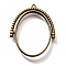Alloy Open Back Bezel Pendants, For DIY UV Resin, Epoxy Resin, Cadmium Free & Nickel Free & Lead Free, Oval, Antique Bronze, 37.5x30.5x3.5mm, Hole: 1.5mm
