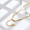 Ion Plating(IP) 304 Stainless Steel Paperclip Chain Necklace, Real 18K Gold Plated, 16.34 inch(41.5cm)