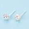 925 Sterling Silver Stud Earring Findings, Half Round, Silver, 5.5mm, Hole: 0.6~0.7mm, Pin: 0.7mm