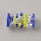 Transparent Acrylic European Beads, with Enamel, Large Hole Beads, Candy, Blue, 28.5x14.5mm, Hole: 5mm
