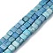 Natural Howlite Beads Strands, Dyed, Cube, Sky Blue, 4x4x4mm, Hole: 1mm, about 103pcs/strand, 15.94 inch(40.5cm)