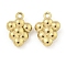 Ion Plating(IP) 304 Stainless Steel Charms, Grape Charm, Real 18K Gold Plated, 14.5x10.5x5mm, Hole: 1.5mm
