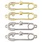 4Pcs 2 Colors Brass Micro Pave Clear Cubic Zirconia Connector Charms, Safety Pin Links, Rack Plating, Lead Free & Cadmium Free, Mixed Color, 27x8x2mm, Hole: 1.2mm, 2pcs/color