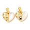 Brass Micro Pave Clear Cubic Zirconia Pendants, with Shell, Heart, Real 18K Gold Plated, 11x12x3mm, Hole: 4x2mm