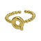 Brass Cuff Open Rings, Golden, Letter Q, Inner Diameter: Adjustable