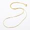 Rack Plating Brass Handmade Necklace Making, Lead Free & Nickel Free, Flat Snake Chains, Golden, 23.62 inch(60cm), 1mm