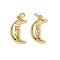 Brass Pendants, Cadmium Free & Lead Free, Moon, with Jump Ring, Real 18K Gold Plated, 18.5x10.5x3mm, Hole: 3mm
