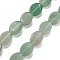 Natural Green Aventurine Beads Strands, Oval, 14x10x5mm, Hole: 0.5mm, about 28pcs/strand, 15.55''(39.5cm)